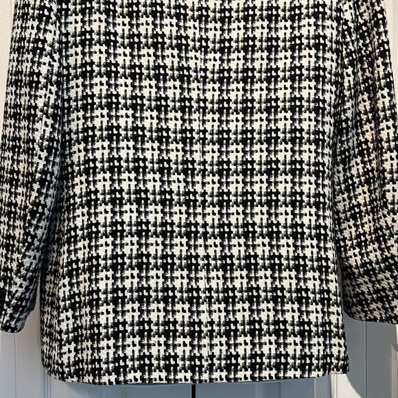 Sterling Stall Sport‎ Wool Blend Leather Collar Black/White Blazer Size 14P - Picture 12 of 16